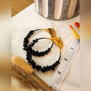 Hand-made Natural Chip Stone Beads/Beads Earrings